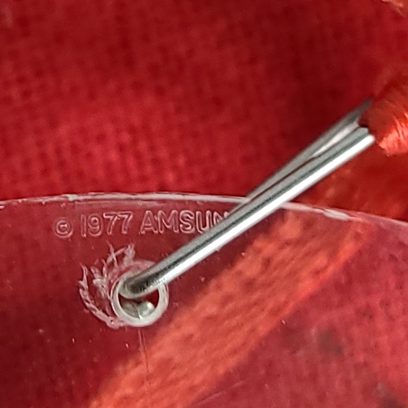 10 Vintage Amsun Santa Christmas Ornament Acrylic 1977 - 1979.Great condition Ornaments